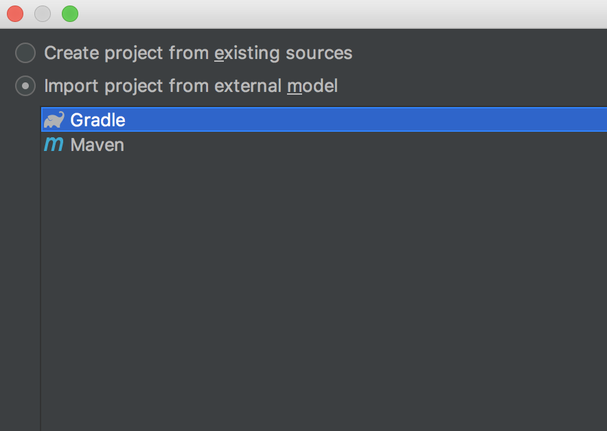 Gradle select